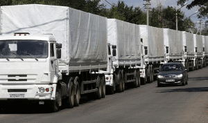 دخول أول مجموعة من شاحنات المساعدات الإنسانية الروسية الى أوكرانيا