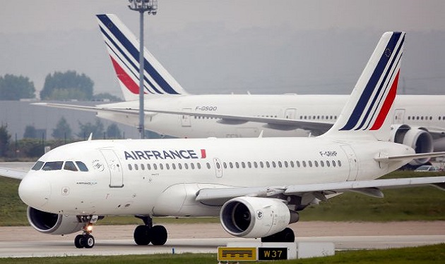 An Air France Airbus A319 passenger jet makes its way on the tarmac before taking off at Orly airport