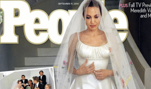 بالصور.. فستان أنجلينا جولي يوم زفافها!