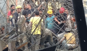 بالصور.. انقاذ عامل انهار عليه سقف ورشة في غوسطا