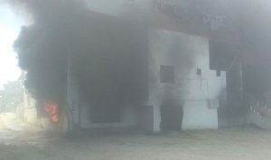 حريق منزل في مخيم عين الحلوة