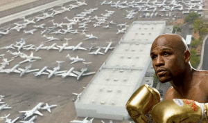 بالصور.. نزال الملاكمة الأشرس في القرن الحالي يتسبب في اغلاق احدى مطارات لاس فيغاس