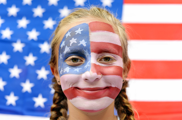 13-year-old Jayla Land or Irvine, California at the Final of the FIFA Women's World Cup between USA and Japan on Sunday July 5 at BC Place Stadium in Vancouver.