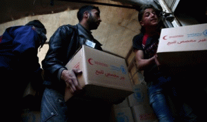 الصليب الأحمر: وصول مساعدات إلى 13 ألف أسرة في حلب