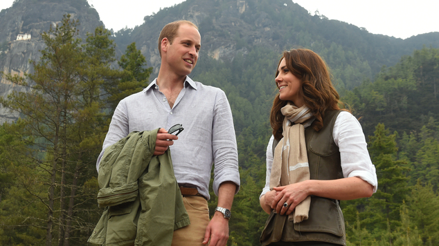 William and wife Kate walked hand in hand for part of the 1,500ft hike