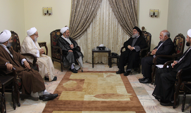 nasrallah-receiving-an-Iranian-delegation-from-city-of-Qom