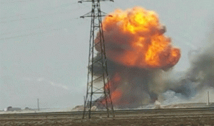 انفجار شاحنة تحمل ذخيرة عسكرية في ايران