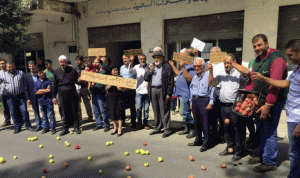 اعتصام لمزارعي التفاح في الباروك والفريديس