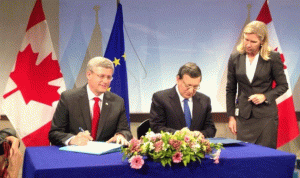 الاتحاد الأوروبي وكندا يوقعان على اتفاقية للتجارة الحرة