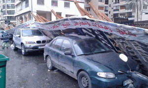 أضرار وزحمة سير جراء العاصفة في طرابلس