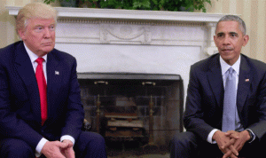 بالصور والفيديو… أول لقاء بين أوباما وترامب في البيت الأبيض