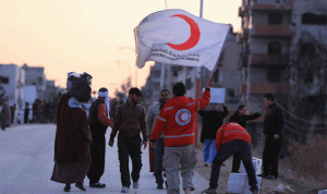 قصف مركز للهلال الأحمر السوري في إدلب