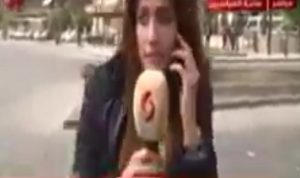 بالفيديو: قذيفة في دمشق تكذّب اعلامية النظام مباشرةً على الهواء!