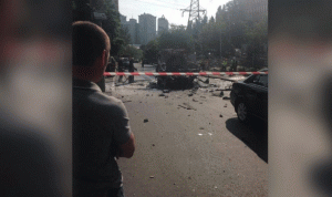 بالفيديو… لحظة انفجار سيارة في كييف