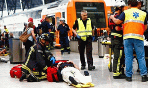 إصابة 54 شخصا في حادث قطار في اسبانيا
