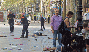 فيديو الاعتداء الارهابي في برشلونة! (مشاهد قاسية)