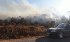 تصاعد النيران في احراج بلدة السنديانة عكار