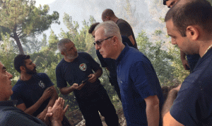 خطار أشرف على عمليات اخماد الحريق في محمية جبل موسى