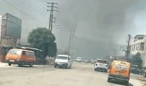 حريق على جسر عرقة في عكار