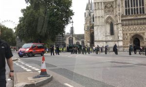 بالصور: جرحى جراء اصطدام سيارة بمدخل البرلمان البريطاني