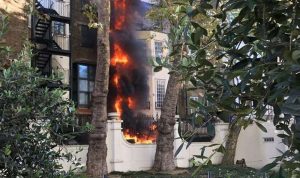 حريق قرب السفارة السعودية في لندن