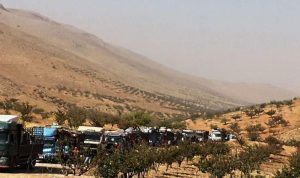قافلة جديدة من النازحين من ملعب صيدا البلدي الى سوريا