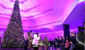 بالصور: إضاءة شجرة ومغارة الميلاد في قصر بعبدا
