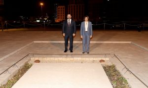 بالصورة والفيديو: الحريري والوزيرة الحسن عند ضريح الرئيس الشهيد