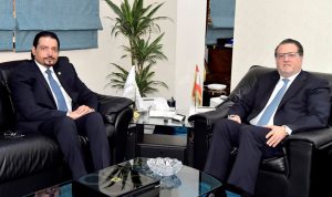 شقير بحث مع سفير قطر في تنمية العلاقات بين البلدين