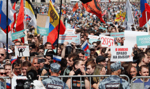 آلاف تظاهروا في موسكو للمطالبة بانتخابات محلية حرة وعادلة
