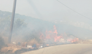 حريق في أحراج بلدة الهيشة في وادي خالد