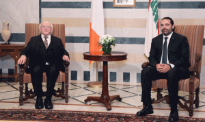 محادثات ثنائية بين الحريري والرئيس الإيرلندي