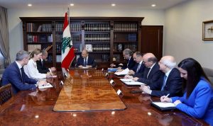 عون عرض الاوضاع مع سفير الاتحاد الاوروبي في لبنان