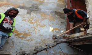 ترميم مبنى منهار في صيدا القديمة