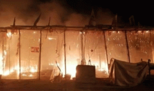 مجهولون أحرقوا خيمة الثورة في صوفر
