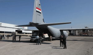 وصول طائرة عراقية تحمل مساعدات غذائية