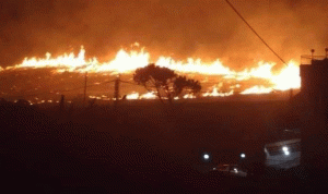حريق كبير ليلا في خراج كفررمان