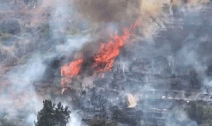بالفيديو: حريق كبير في جباع الشوف