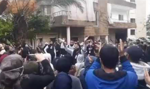 تظاهرة للسوريين أمام السفارة الألمانية في المطيلب (فيديو)