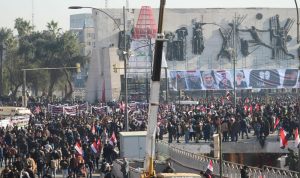 مسيرة ببغداد في الذكرى السنوية لاغتيال سليماني والمهندس