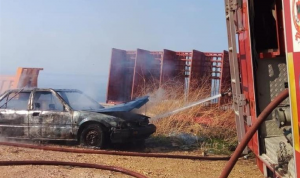 اندلاع حريق في سيارة في نهر إبراهيم