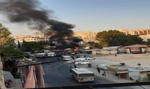 بالصور: انفجار بحافلة عسكرية في دمشق