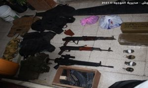 الجيش: ضبط كمية من الأسلحة الحربية في طرابلس