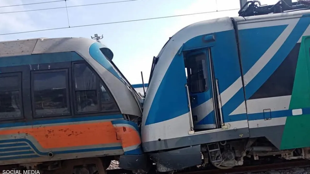 عشرات الجرحى بحادث تصادم بين قطارين في تونس