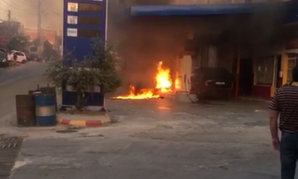 حريق بمحطة محروقات في القصيبة