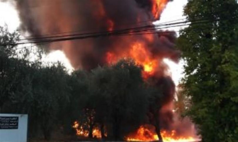 بالفيديو: انفجار خزان مازوت في مزبود!