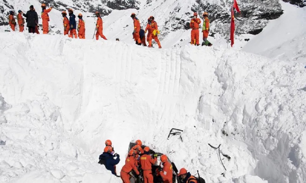 مقتل 28 شخصًا بانهيار جليدي في الصين