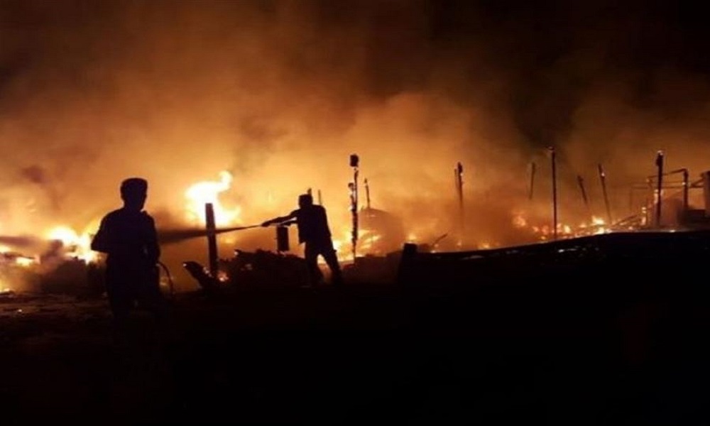 بالفيديو: حريق كبير بمخيم للنازحين في عرسال