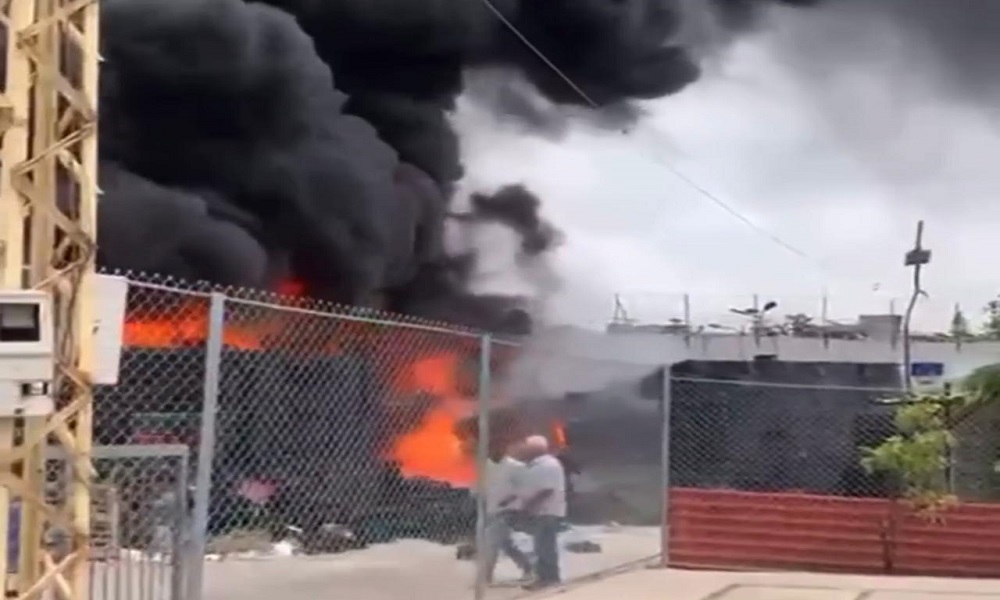 بالفيديو: حريق ضخم في عين الحلوة