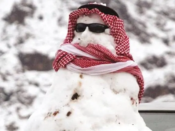 بالفيديو- معركة “كرة الثلج” في أحد شوارع السعودية